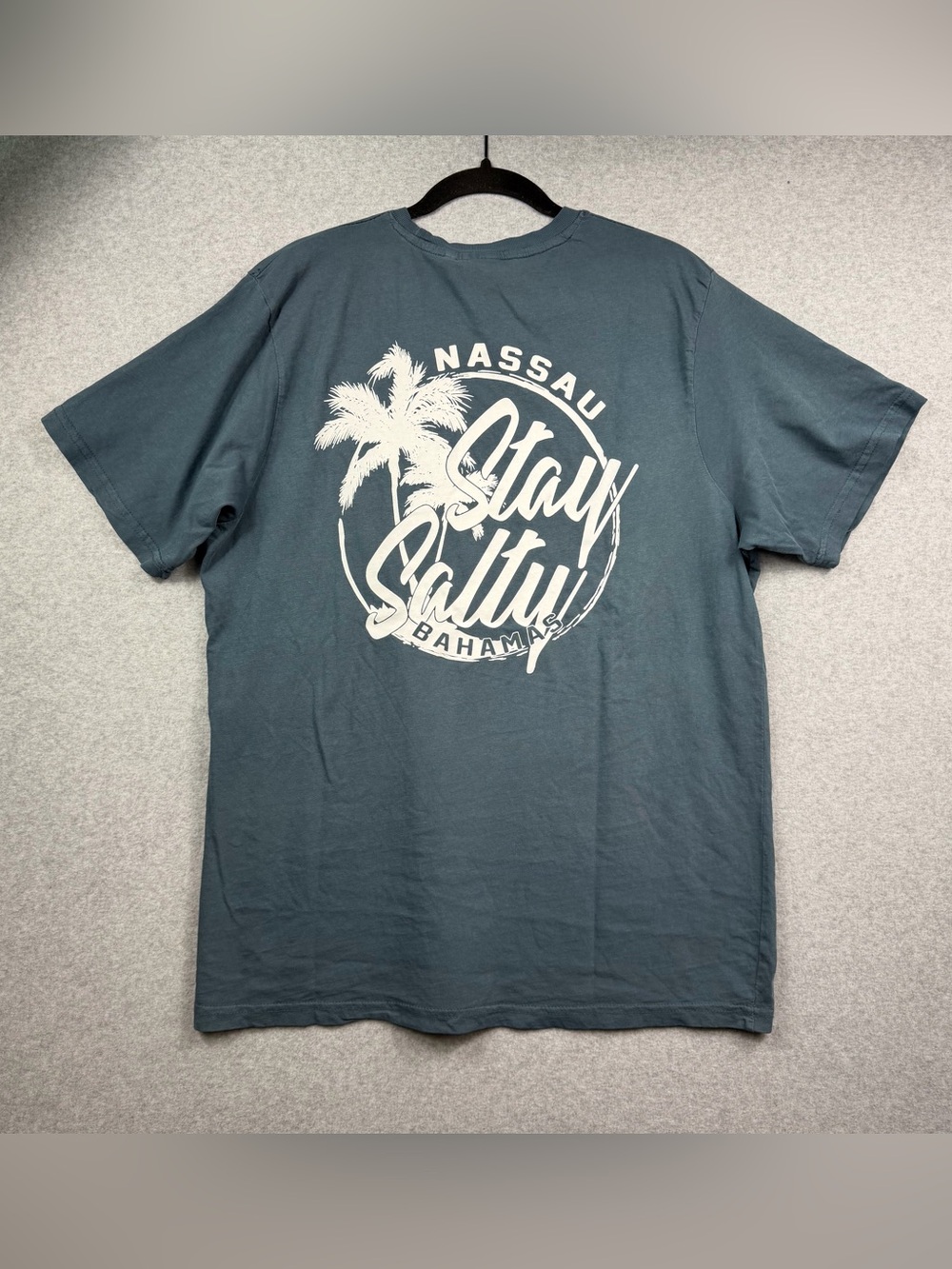 U.S. Vintage Nassau Bahamas Stay Salty Graphic Shirt Mens XL NWT Slate Blue